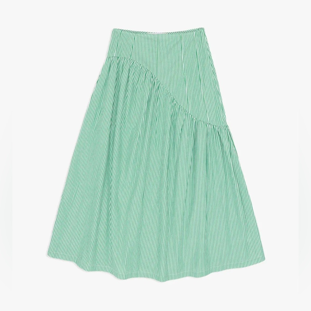 LISA SAYS GAH Maeve Midi Skirt in Green Stripe Size XS - Picture 5 of 11